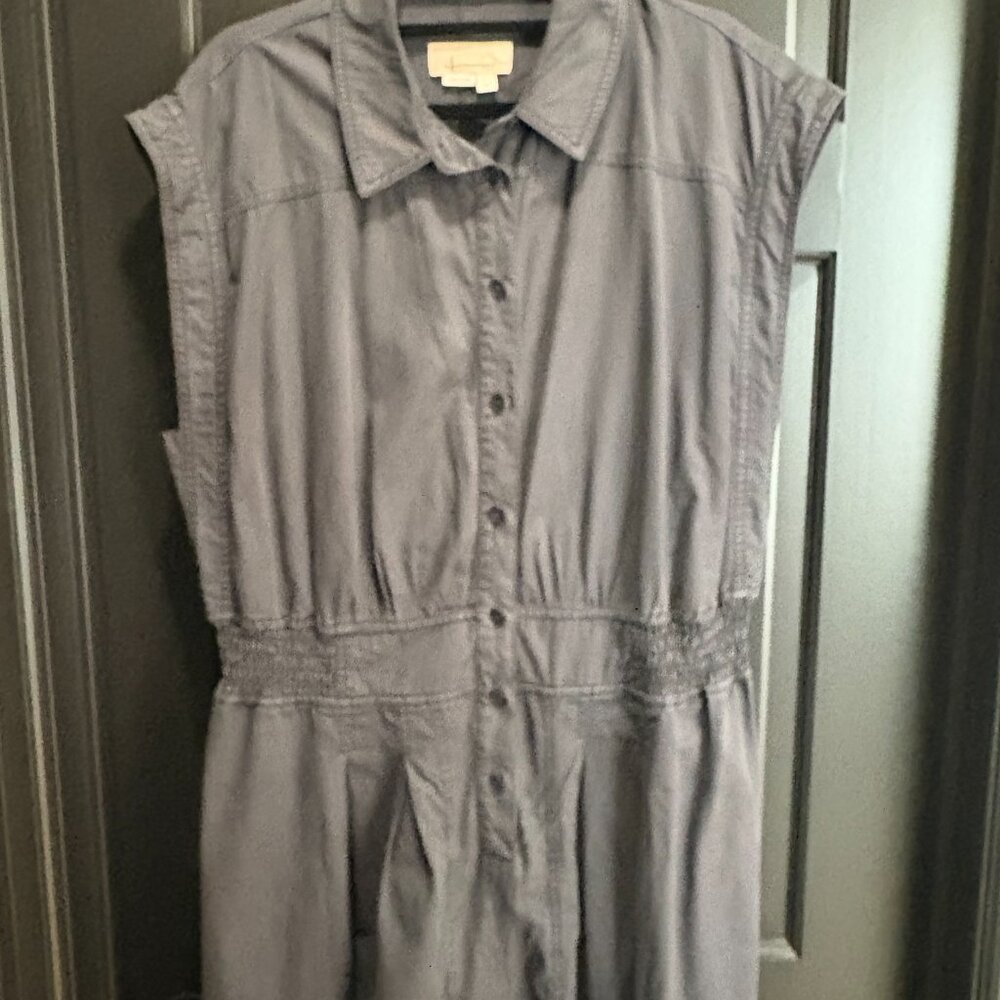 Large TALL Anthropologie dark gray Jumpsuit - Picture 3 of 5